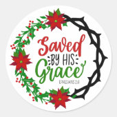 Sticker Rond Sauvé par Sa Grace Christmas Wreath (Devant)