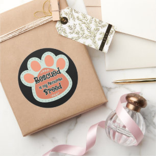 Sticker Rond Sauvée est l'empreinte de patte de chien de ma rac