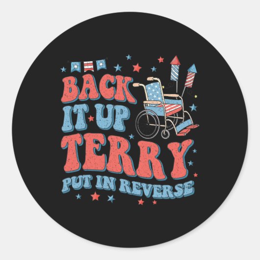 Sticker Rond Sauvegarde super Terry Placez-Le Dans Le Feu Inver (Devant)