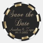 Sticker Rond Sauvegardez la date pour les mariés (Devant)