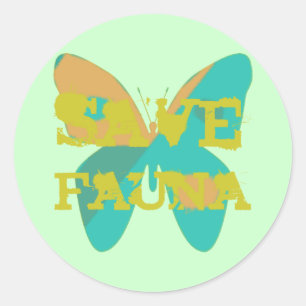 Sticker Rond Sauver la faune