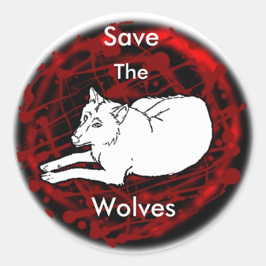 Sticker Rond sauver les loups (Devant)