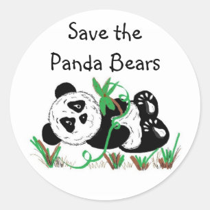 Sticker Rond Sauver les pandas