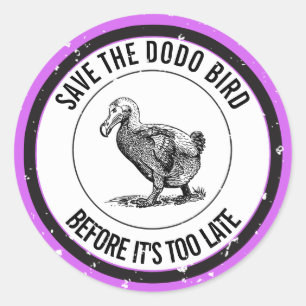 STICKER ROND SAUVER L'OISEAU DE DODO