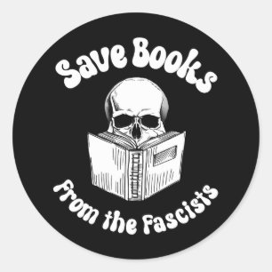Sticker Rond Sauvez des livres des fascistes