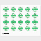Sticker Rond Sauvez la date avec des vignes vertes (Feuille)