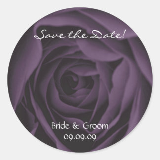 Sticker Rond Sauvez la date des Roses mariés