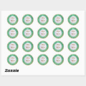 Sticker Rond Sauvez la date, Elegant Moderne Turquoise Mandala (Feuille)