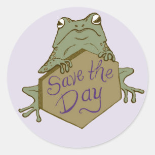 Sticker Rond Sauvez la grenouille de jour, pour des économies