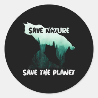 Sticker Rond Sauvez la nature Sauvez la planète Protection De l