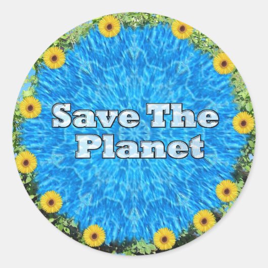 Sticker Rond Sauvez La Planète (Devant)