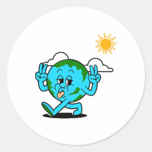 Sticker Rond Sauvez La Planète Jour des terres Environnement Na