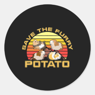 Sticker Rond Sauvez La Pomme De Terre Fruite Cute Guinée Cochon