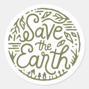 Sticker Rond Sauvez la terre