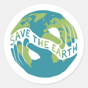 Sticker Rond Sauvez la Terre