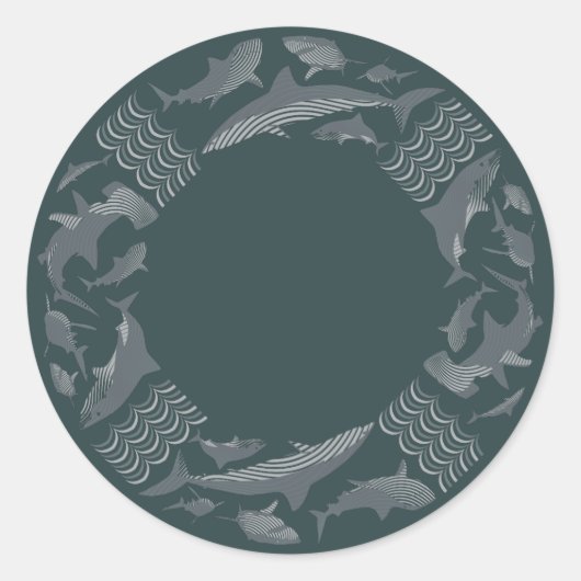 Sticker Rond Sauvez la vie des requins (Devant)