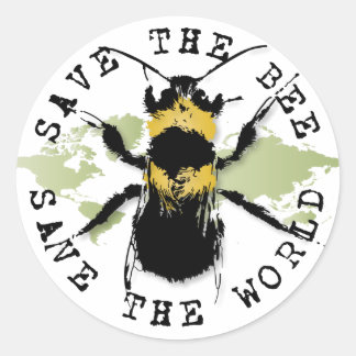 Sticker Rond Sauvez l'abeille ! Sauvez le monde ! Collection Me