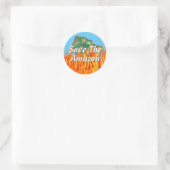 Sticker Rond Sauvez l'Amazonie (Sac)