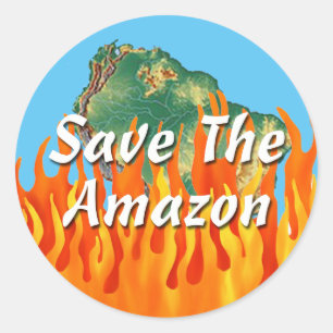 Sticker Rond Sauvez l'Amazonie
