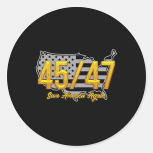Sticker Rond Sauvez l'Amérique à nouveau Trump 2024 Patriotic A