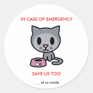 Sticker Rond Sauvez le chat - urgence