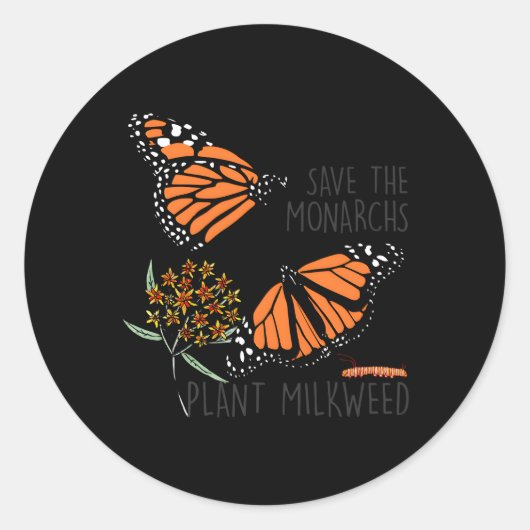 Sticker Rond Sauvez Le Plante Des Monarques Certains Milkweed B (Devant)