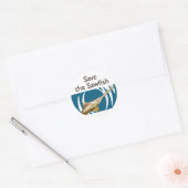 Sticker Rond Sauvez le poisson scie (Enveloppe)