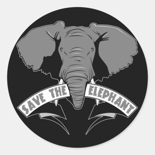 Sticker Rond Sauvez L'Éléphant (Devant)