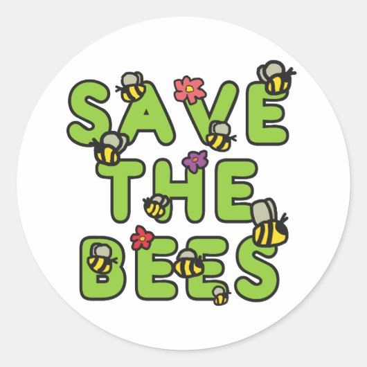 Sticker Rond Sauvez les abeilles (Devant)