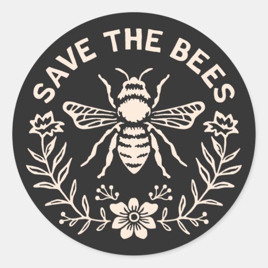 Sticker Rond Sauvez les abeilles (Devant)