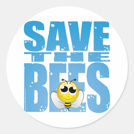 Sticker Rond Sauvez les abeilles (Devant)