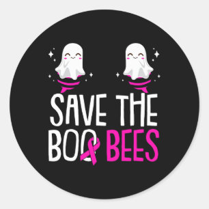 Sticker Rond Sauvez les abeilles Boo Sensibilisation au cancer 