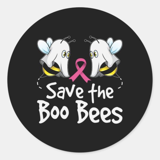 Sticker Rond Sauvez les abeilles Boo Sensibilisation au cancer  (Devant)