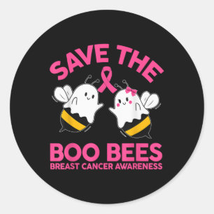 Sticker Rond Sauvez les abeilles Ees Boo Cancer du sein Hallowe