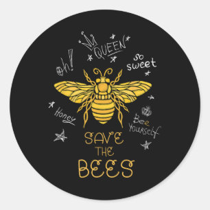 Sticker Rond Sauvez les abeilles Graffiti Apiary Chemise Bee Be