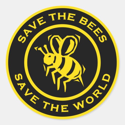 Sticker Rond Sauvez Les Abeilles Sauvez Le Monde (Devant)