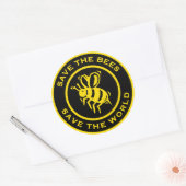 Sticker Rond Sauvez Les Abeilles Sauvez Le Monde (Enveloppe)