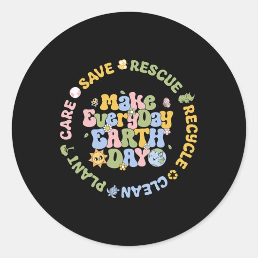 Sticker Rond Sauvez les abeilles Secourir les animaux Recycle C (Devant)