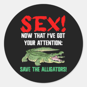 Sticker Rond Sauvez Les Alligators - Bien-Être Animal Pour Le C
