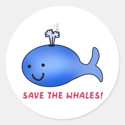 Sticker Rond Sauvez les baleines ! (Devant)
