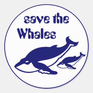 Sticker Rond Sauvez les baleines