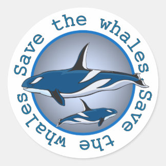 Sticker Rond Sauvez les baleines