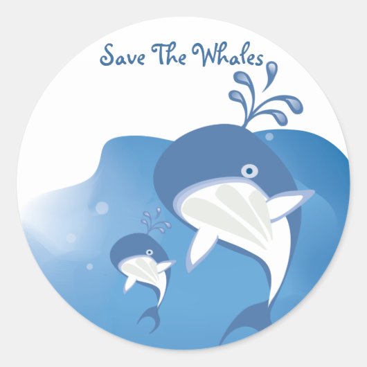 Sticker Rond Sauvez Les Baleines (Devant)