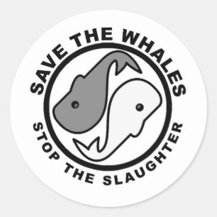 Sticker Rond Sauvez les baleines - Les droits des animaux
