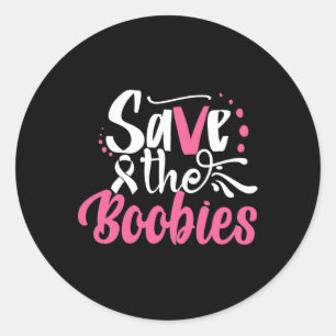 Sticker Rond Sauvez les bébés Boo Cancer du sein Cancer du sein