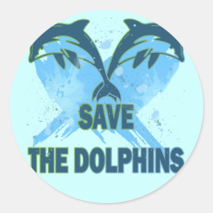STICKER ROND SAUVEZ LES DAUPHINS