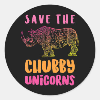 Sticker Rond Sauvez Les Droits Des Animaux De Chubby Unicorns