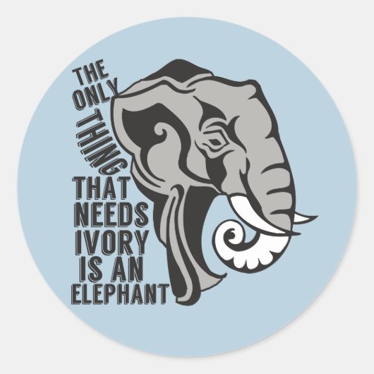 Sticker Rond Sauvez les éléphants Interdire la chasse au trophé (Devant)