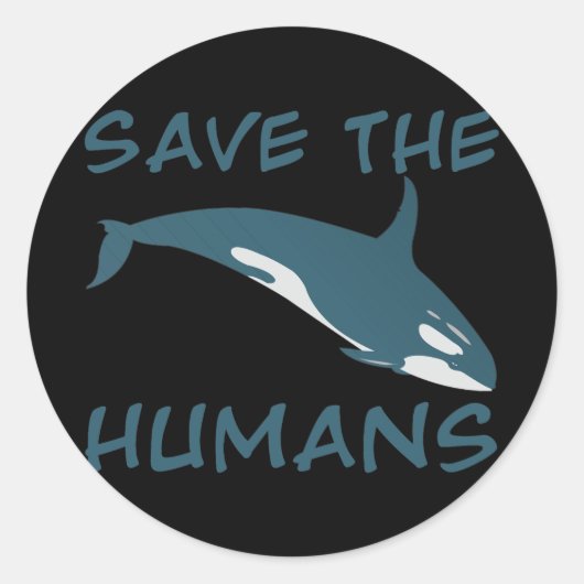 Sticker Rond Sauvez les humains (Devant)