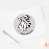 Sticker Rond Sauvez les LEMURS - Nature - Faune - Madagascar (Enveloppe)